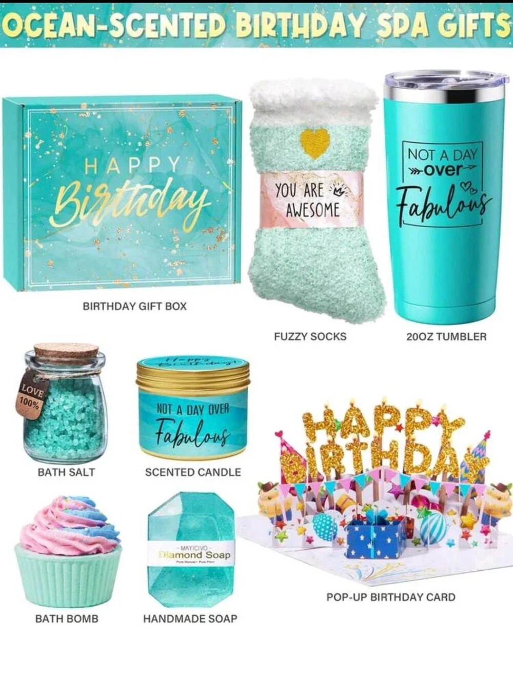 Birthday Gift Set - Turquoise Blue Home Party Supplies